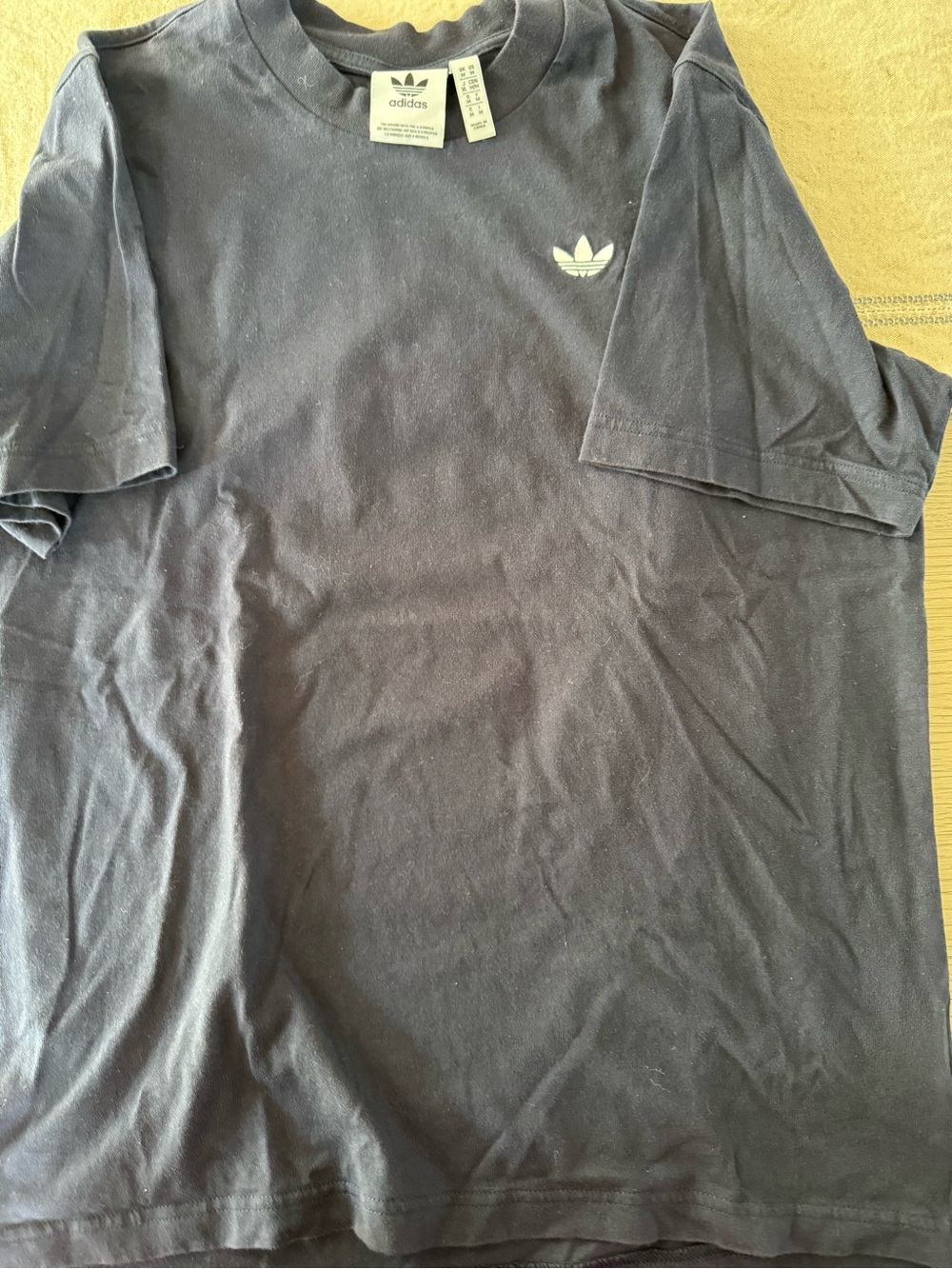 adidas Black Short-Sleeve Trefoil Tee